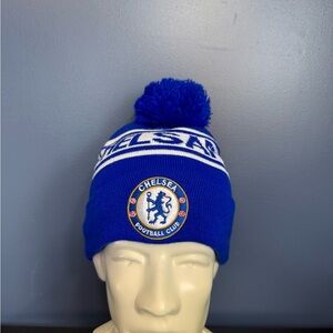 Chelsea FC Blue Pom Beanie Hat
